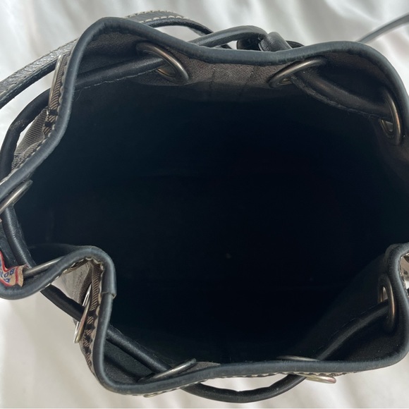 vintage dooney and bourke monogram canvas leather bucket bag made in usa - Picture 7 of 9